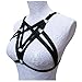 Women Hollow Out Strap Crop Top Harness Bra Elastic Cup-Less Cage Bra (0y73 Black)