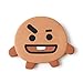 BT21 SHOOKY Character Small Silicone Travel Handheld Hand Mirror for Women and Girls, Brown
