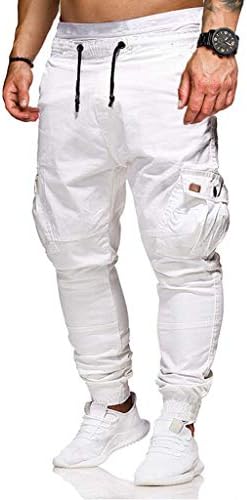 Dress Pants for Men,Men Sweatpants Slacks Casual Elastic Joggings Sport Solid Baggy Pockets Trousers