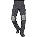 TACVASEN Men's Tactical Airsoft Paintball Ripstop Combat Trousers Airsoft Pants with Knee Pads Grey