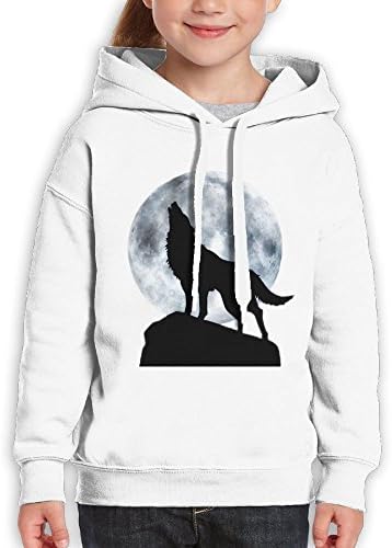 Fashion Girl's Sweatshirts,Casual Howl Wolf Moon Cotton Long Sleeve Pullover For Boys
