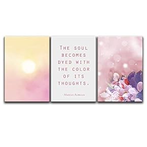 3 Panel Fresh Color Flowers with Inspirational Quotes...