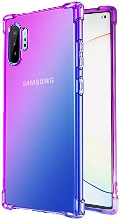 ROSAUI Case for Samsung Galaxy Note 10 Plus Case Soft TPU Bumper Slim Shock Absorption Protective Case Gradient Transparent Phone Cover Anti-Scratch Case for Galaxy Note10+ 5G (Blue-Purple)