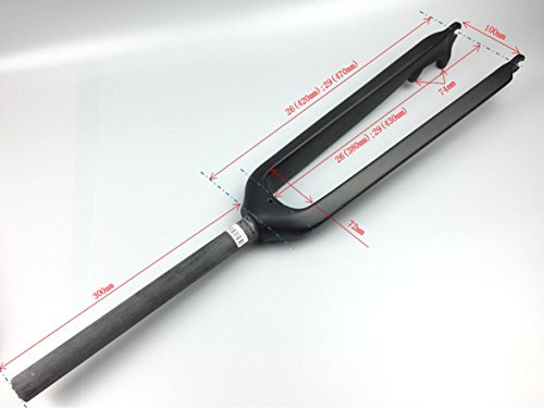 QILEFU Mountain Bike Full Carbon Fibre Bicycle Hard Front Fork Disc Brake MTB 26er 29er Parts (Black, Large) - Thumbnail 4