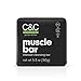C&C by Clean & Clear Muscle Bar Charcoal Cleansing Bar, Exfoliating, Oil-Free, Eucalyptus Scented Everyday Face and Body Scrub Not Tested On Animals, 5.3 oz