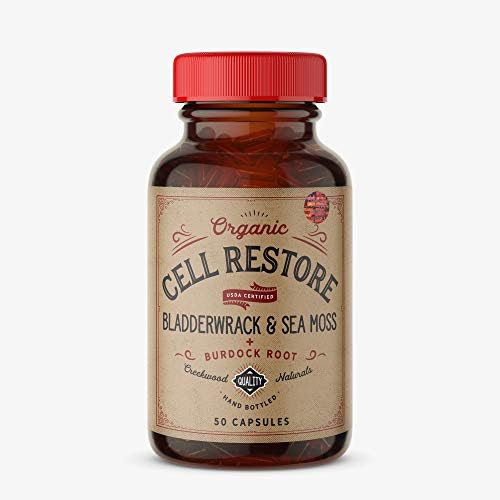 Cell Restore Bladderwrack Irish Sea Moss Burdock Capsules - 100% Natural Cell Food Repair, Vegan, Non-GMO, SEBI Inspired (50 Capsules)