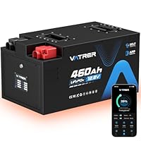 VATRER POWER 12.8V 460Ah Self-Heating LiFePO4 RV Battery, APP Monitoring, Built-in 300A BMS, Max. 3840W Load Power, 5880Wh Usable Energy, 5000+ Cycles Lithium Battery, Perfect for RV, Motorhomes