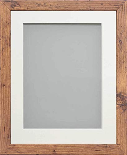 Frame Company Allington Rustic Photo Frame with Off-White Mount, 16x12 for 14x10 inch, fitted with perspex