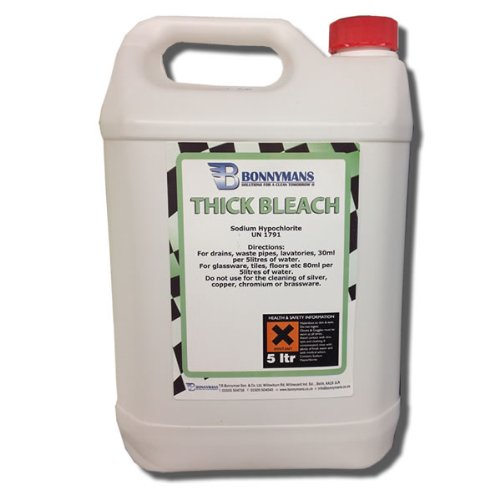 Industrial Strength Thick Bleach Sodium Hypochlorite 5 Litres