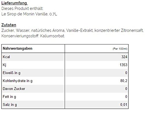 Monin Top 6 für Kaffeegetränke 0,7L (geröstete Haselnuss, Caramel, Cocos, Weisse Schokolade, Macadamia Nuss, Vanille) – Bild 7