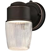 Westinghouse 6106900 One-Light LED Outdoor Wall Fixture with Dusk to Dawn Sensor, Oil Rubbed Bronze Finish with Clear Ribbed 
