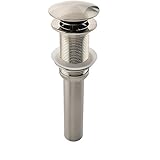 Commercial Lavatory Faucet Vessel Assembly Bathroom Sink Pop Up Drain, Pop Up Drain without Overflow Brushed Nickel