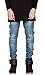 AIYINO Mens Skinny Runway Distressed Slim Denim Biker Jeans Hiphop Pants (US 33(Tag size 34), Blue)