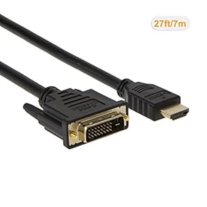 HDMI to DVI Cable, CableCreation 4.9 Feet HDMI Male to DVI(24+1) Male Cable, Gold Plated HDTV to DVI Cable, Support 1080P,3D, 1.5M / Black from CableCreation