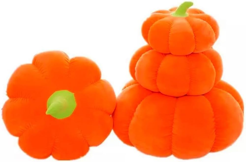 Tikwisdom Orange Simulation Pumpkin Plush Toy, Pumpkin Doll Sleeping Pillow, Holiday Warm Gift (Diameter 20 cm)