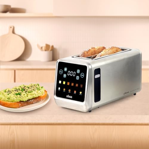 One Touch Duo Plus, Tostador Digital 1400W, 2 Ranuras, Pantalla LED, 6 Niveles, Funciones Pan, Bagel, Muffin, Gofre, Recalentar, Descongelar, Memoria, Bandeja Recogemigas