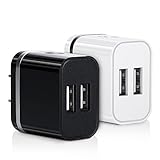 Dual USB Wall Charger, iSeekerKit Universal 2-Ports USB Travel Wall Charger Power Adapter Plug for iPhone 7 6/6S Plus SE, iPad Mini Air, Samsung Galaxy, Motorola, Nexus, Android Smartphones[2 Pack]
