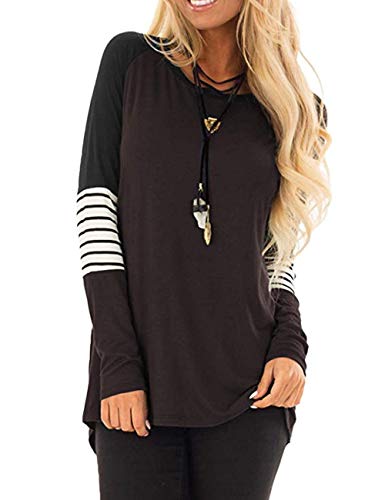 Promaska Women's Knitwear Long Sleeve T Shirts (L, Black)