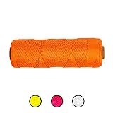 Twisted Nylon Mason Line #18 - SGT KNOTS - Moisture, Oil, Acid, Rot Resistant - Twine String Masonry, Marine, DIY Projects, Crafting, Commercial, Gardening use (500 feet - Fluorescent Orange)
