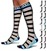 SB SOX Compression Socks (20-30mmHg) for Men & Women - Best Stockings for Running, Medical, Athletic, Edema, Diabetic, Varicose Veins, Travel, Pregnancy, Shin Splints (Stripes - Gray/Blue, Medium)