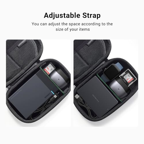 UGREEN Electronic Organizer, Travel Organizer for Electronics Accessories Water-resistant Shockproof External Hard Drive Case Small Travel Case for Cables, Chargers, SD Cards, Hard Disk, Flash Drives