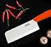JJMG Ceramic Meat Cleaver Knife Sharp Durable Twice Thicker than Leading Brands non-slip grip Handle Zirconium Blade Cut Slice Dice Steak Pork Chicken Cheese Rust Wear Resistance (Orange)