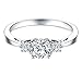 BORUO 925 Sterling Silver Ring, Cubic Zirconia CZ Eternity Engagement Wedding Band Ring Size 12