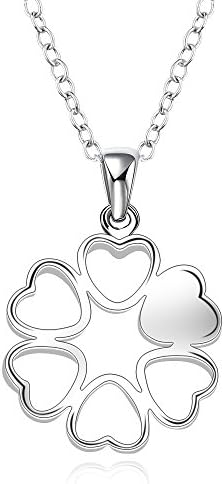 Romantic Love Sterling Silver Heart-shaped Necklace Pendant Simple Small 18 Inches for Women Girls