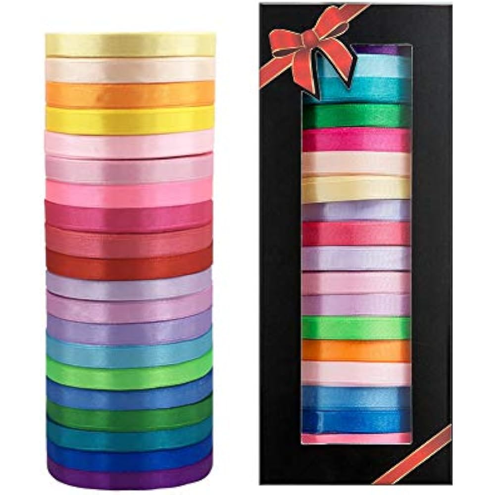 500 Yard Fabric Ribbon Satin Rolls Silk Roll, 25 Yard/Rolls, 20 For