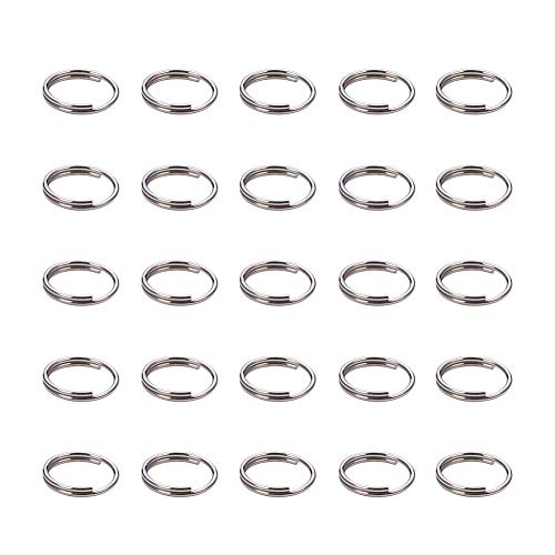 PandaHall Elite About 270 Pcs 304 Stainless Steel Split Rings Double Loop Jump Ring Close but Unsoldered Diameter 8mm Wire 23-Gauge for Jewelry Making