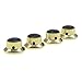 KAISH 4x Abalone Top Gold LP Top Hat Knobs with Set Screw Metal Bell Knobs for Guitar Bass with 6mm Shaft Pots