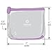 Squeeze Pod TSA Approved Clear Toiletry Bag, Small Quart Size Carry On Bag for Travel Size Toiletries & Cosmetics - Durable PVC Plastic with Heavy Duty Zipper, Black & Purple Trim, Pack of 2 (CTBPB)