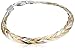Amazon Collection Sterling Silver Italian Tri-Color Five-Strand Braided Herringbone Chain Bracelet, 7.5
