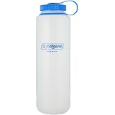 Nalgene HDPE Wide Mouth Water Bottle, Clear, 48 oz | BPA-Free, Durable &amp; Lightweight, Leak Proof, Dishwasher Safe, Large Reusable Plastic Bottle for Hiking, Gym, Work &amp; Travel