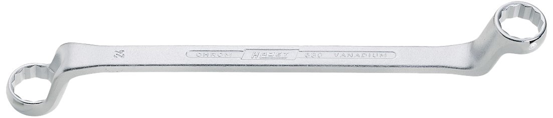 HAZET 630-25X28 350 mm 12-Point Profile Polished Head Double Box-End Wrench - Chrome-Plated