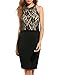 Meaneor Women's Sleeveless Vintage Floral Lace Midi Bodycon Cocktail Party Dress