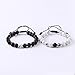 MAOCEN Distance Relationship Bracelet for Lover-2pcs Black Lava Rock & White Howlite Stone 8mm Beads
