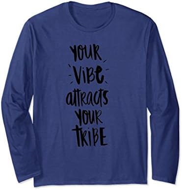 Unisex Positive Vibes Attracts The Tribe Shirt Small Navy