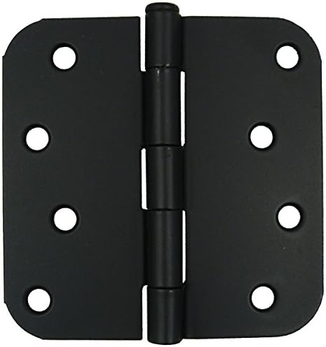 Stone Harbor Hardware, 4 inch Door Hinge With 5/8 inch Radius Corners (Pack of 2, Matte Black)