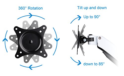 Mounting Dream MD4130-2 Monitor Desk Mount Stand with Dual Spring Arms Fits Most of 10-26” Monitors, LED and LCD Displays with VESA of 3”x 3” and 4”x 4” - Thumbnail 3