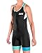SLS3 Women`s Triathlon Tri Race Suit FRT | Back Pocket | Anti-friction Seams | German Designed (Black/Scuba Blue, Medium)
