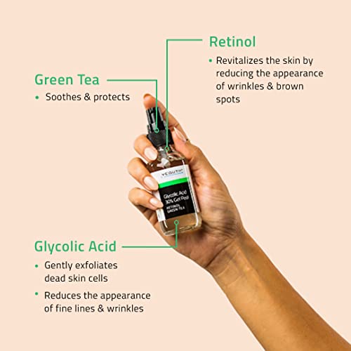 Glycolic Acid Peel for Face Professional 30 Gel with Retinol & Green