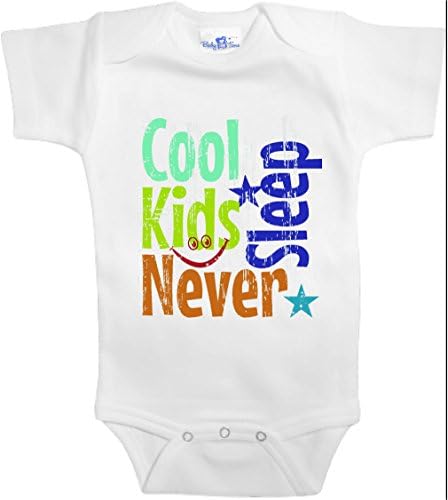 Baby Tee Time Cool kids never sleep One piece 3-6 Months White