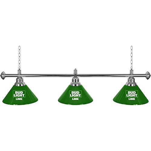 Trademark Gameroom 3-Shade Hanging Lamp - Bud Light Lime 60-Inch Light with Pull Chain - Bar, Garage or Man Cave Decor - Thumbnail 2