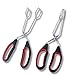 HINMAY Stainless Steel Scissor Tongs with Plastic Silicone Handle for Kitchen Food Cooking Baking Barbecue BBQ Grilling 9-1/2 Inch (2 Pieces)
