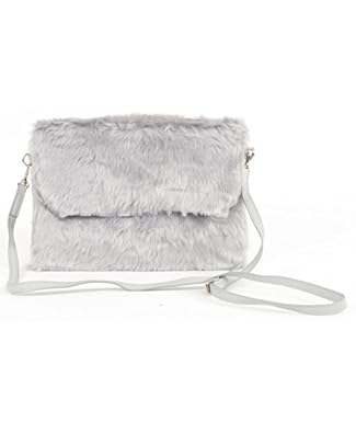 grey fur bag