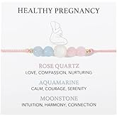 Eioi & Lmnm Pregnancy Must Haves Bracelet, Healthy Pregnancy Gift, Stone Bracelet, Mother to Be Gifts, Spiritual Bracelets for Pregnant Women, Pregnancy Announcement Gift for Expecting New Mom, Mothers Day Bracelets Jewelry