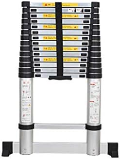 Ladders Thickened aluminum alloy single straight telescopic ladder Household portable 2m telescopic ladder Multifunctional engineering folding ladder Load 150kg (Color : Silver, Size : 3.2m)
