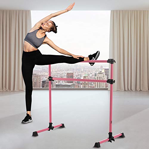 ZELUS 4ft Portable Ballet Barre for Home Gym Freestanding Dance