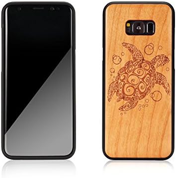 JuBeCo S8 Plus Case,Galaxy S8 Plus case, Wood Slim Case+TPU Bumper for Samsung Galaxy S8 Plus (sea Turtle Cherry)